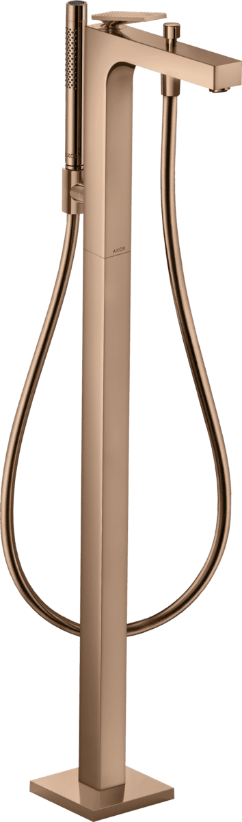 HANSGROHE AXOR Citterio Einhebel-Wannenmischer bodenstehend mit Hebelgriff - Rautenschliff #39471300 - Polished Red Gold
