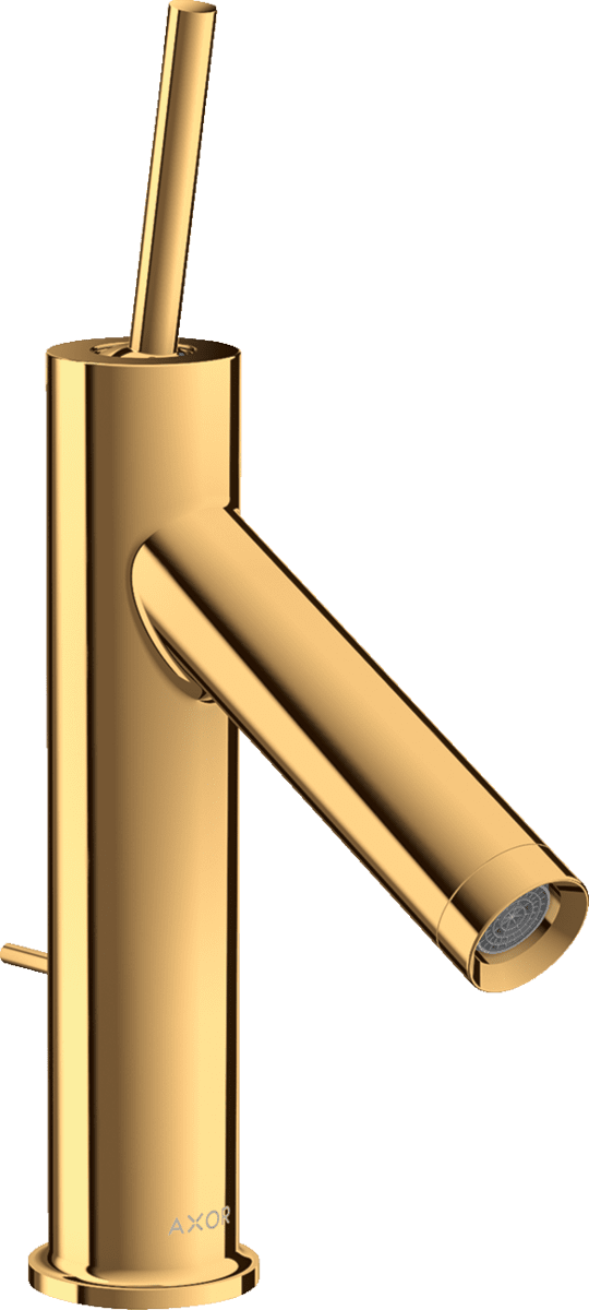 HANSGROHE AXOR Starck Einhebel-Waschtischmischer 90 mit Pingriff und Zugstangen-Ablaufgarnitur #10111990 - Polished Gold Optic