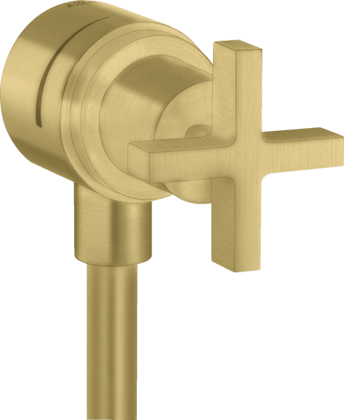 Bild von HANSGROHE AXOR Citterio Wall outlet stop with non return valve, shut-off valve and cross handle Brushed Brass 39883950