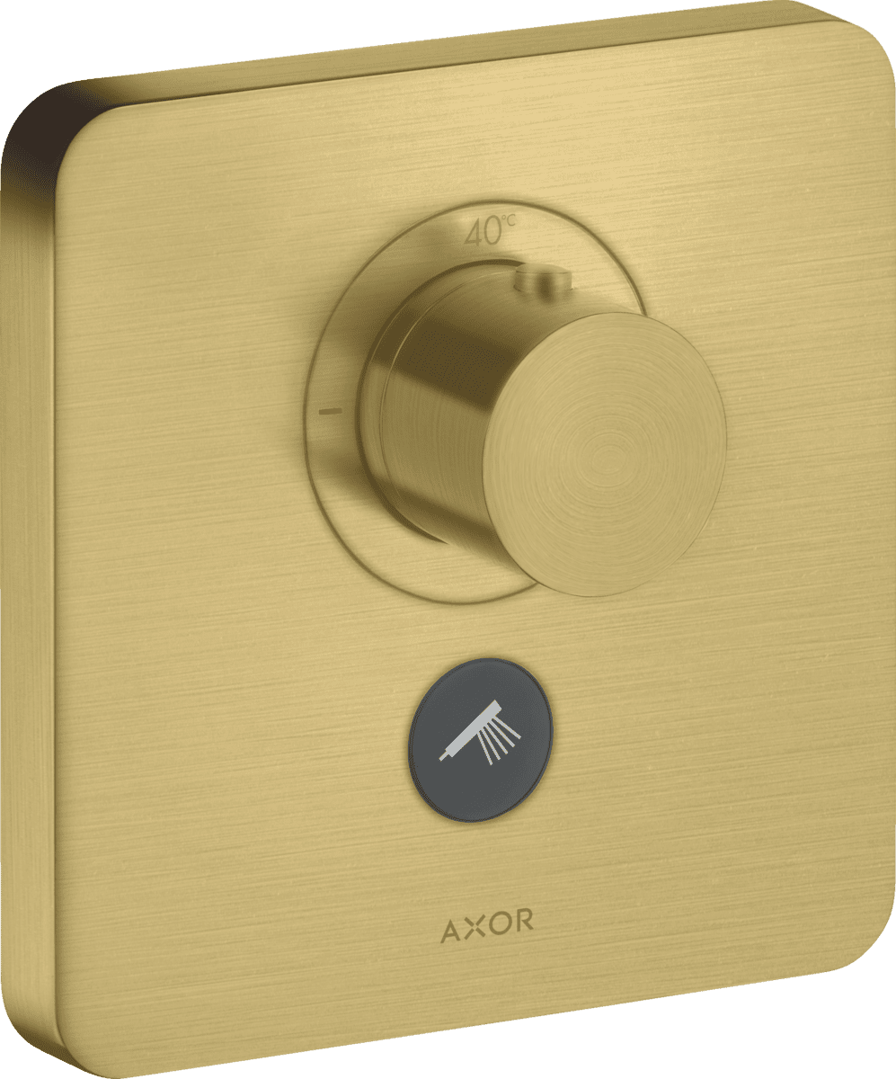 Зображення з  HANSGROHE AXOR ShowerSelect Thermostat HighFlow for concealed installation softsquare for 1 function and additional outlet #36706950 - Brushed Brass