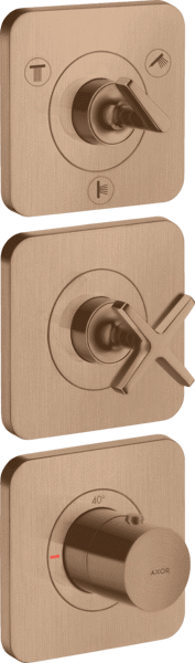 Bild von HANSGROHE AXOR Citterio E Thermostatic module 380/120 for concealed installation for 3 functions with escutcheons Brushed Red Gold 36704310