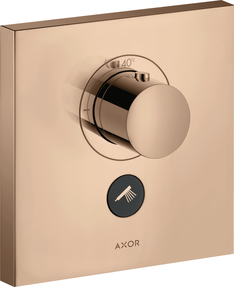 Зображення з  HANSGROHE AXOR ShowerSelect Thermostat HighFlow for concealed installation square for 1 function and additional outlet #36716300 - Polished Red Gold