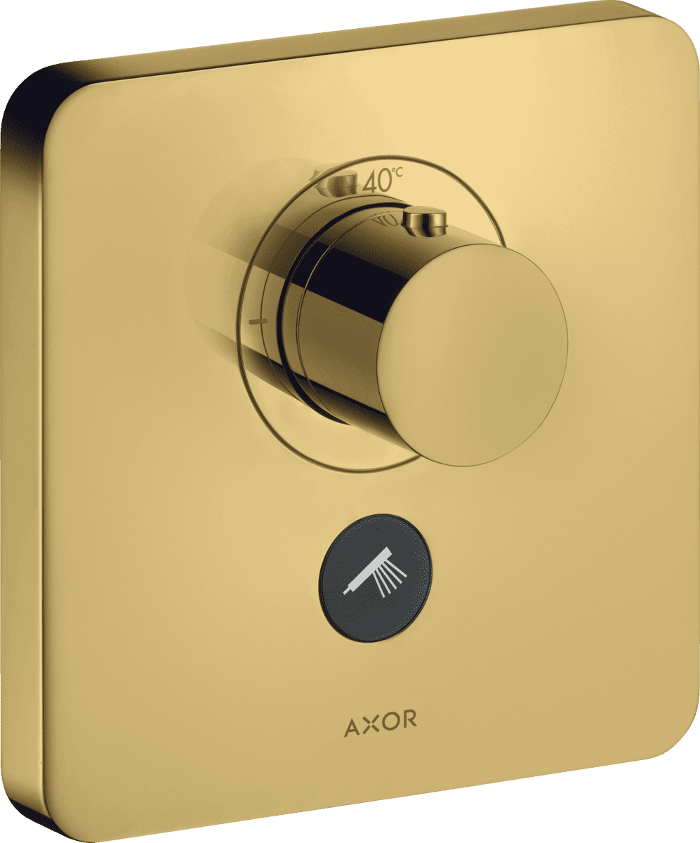 Bild von HANSGROHE AXOR ShowerSelect Thermostat HighFlow Unterputz softsquare für 1 Verbraucher und einen zusätzlichen Abgang #36706990 - Polished Gold Optic