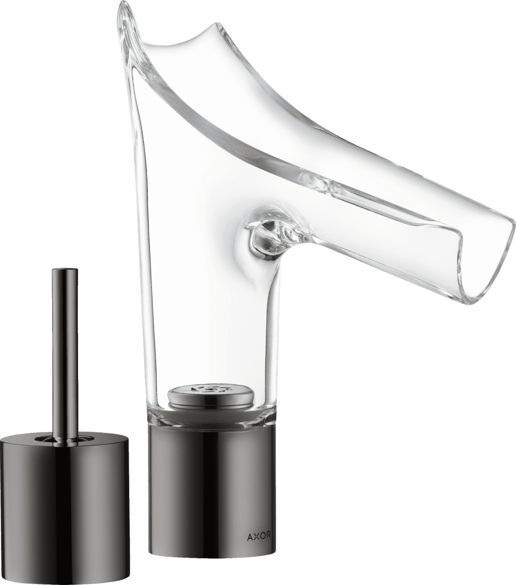 HANSGROHE AXOR Starck V 2-Loch Waschtischmischer 110 mit Ablaufgarnitur #12115330 - Polished Black Chrome