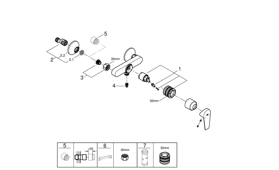 εικόνα του 23635001 BauEdge Single-lever shower mixer 1/2″