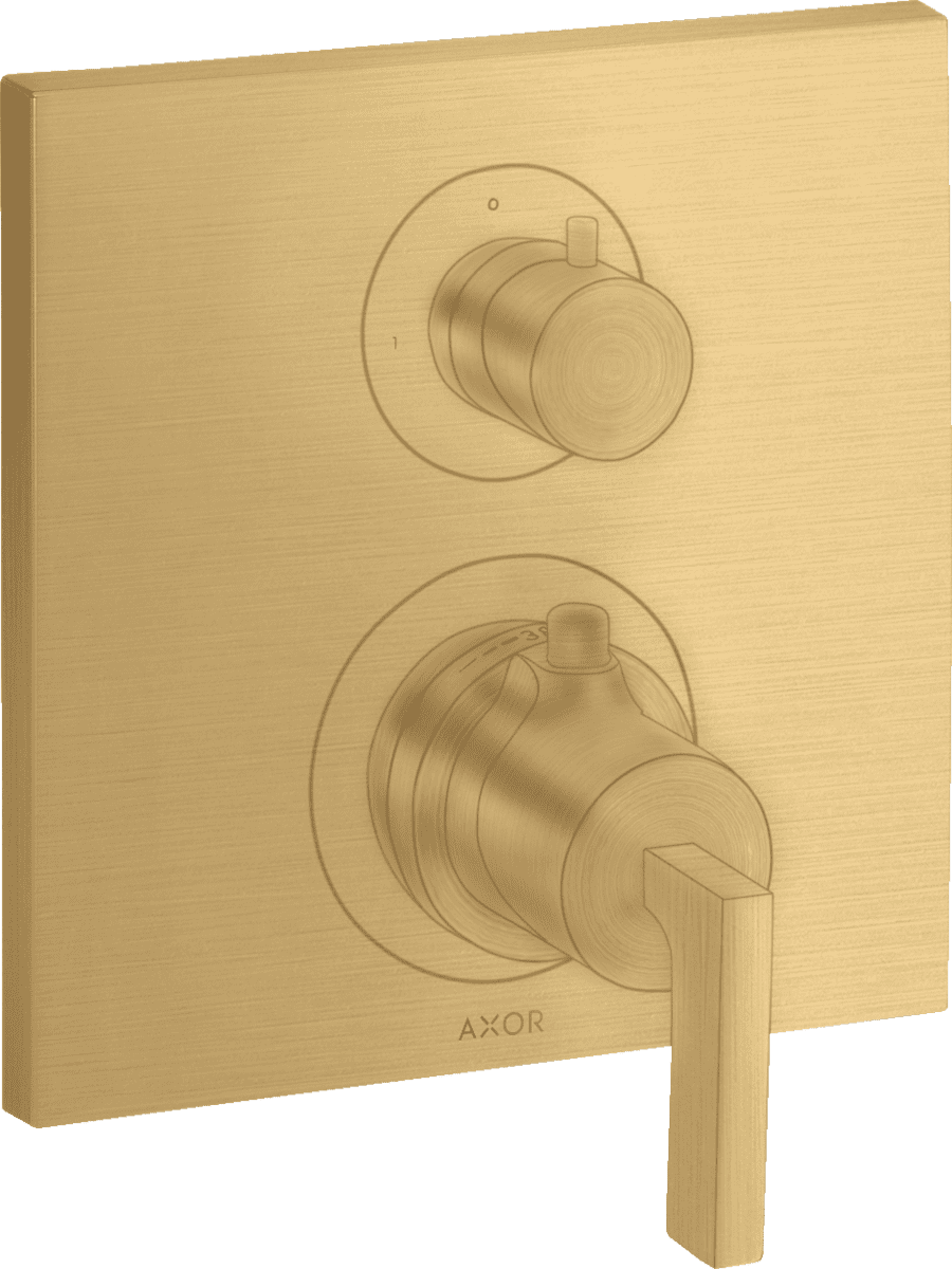 HANSGROHE AXOR Citterio Thermostat Unterputz mit Absperrventil und Hebelgriff #39700250 - Brushed Gold Optic