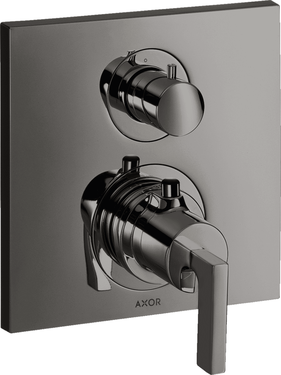 Obrázek HANSGROHE Skrytý termostat AXOR Citterio s uzavíracím ventilem a pákovou rukojetí #39700330 - Leštěný černý chrom