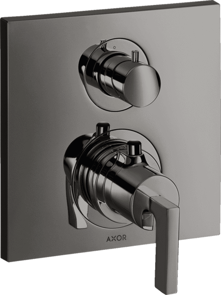 Bild von HANSGROHE AXOR Citterio Thermostat for concealed installation with shut-off valve and lever handle Polished Black Chrome 39700330