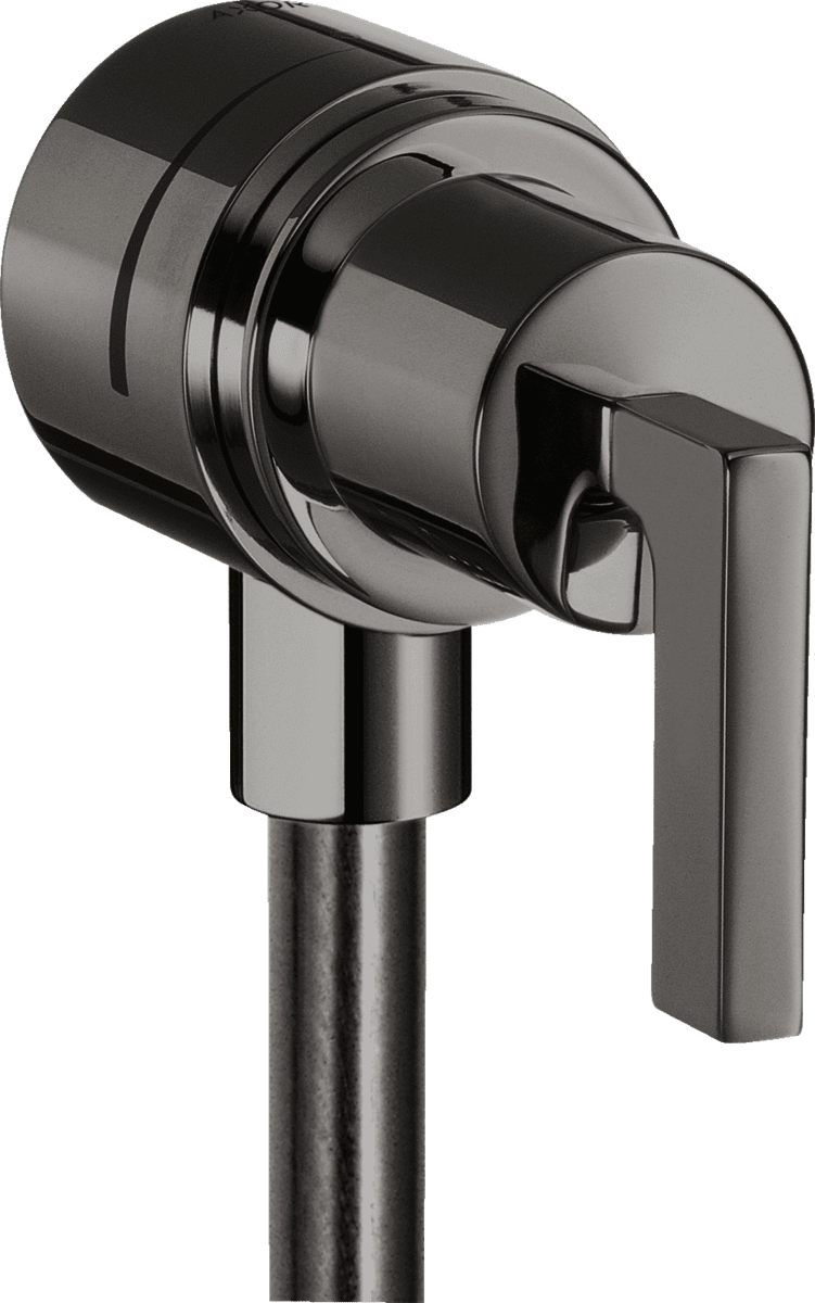 Picture of HANSGROHE AXOR Citterio Wall outlet stop with non return valve, shut-off valve and lever handle #39882330 - Polished Black Chrome