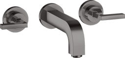 Bild von HANSGROHE AXOR Citterio 3-hole basin mixer for concealed installation wall-mounted with spout 162 mm, lever handles and escutcheons Polished Black Chrome 39315330