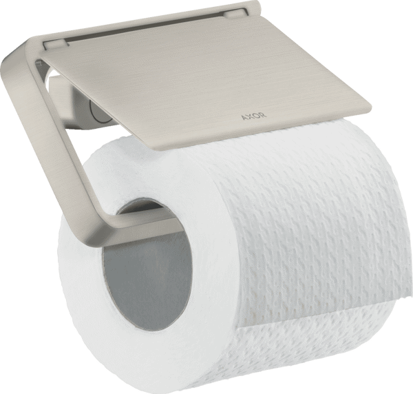 Bild von HANSGROHE AXOR Universal Softsquare Toilettenpapierhalter mit Deckel #42836800 - Edelstahl Optic