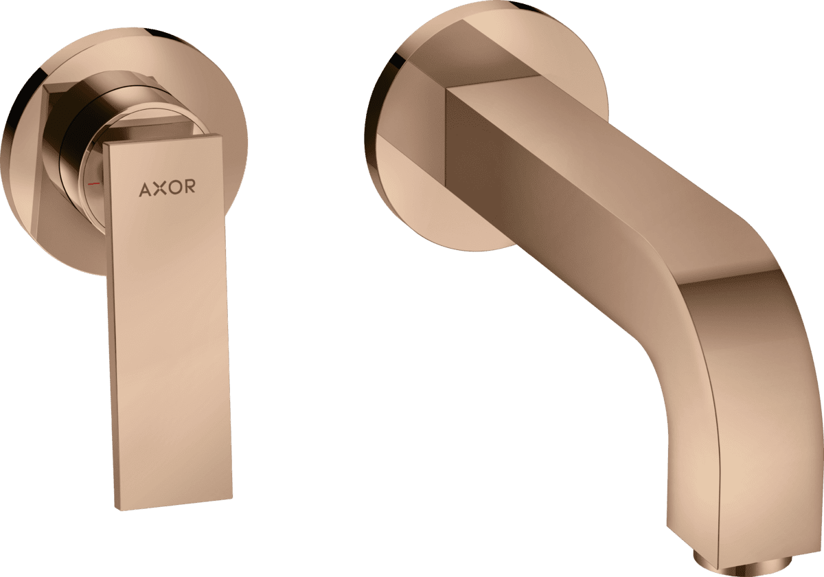 εικόνα του HANSGROHE AXOR Citterio Single lever basin mixer for concealed installation wall-mounted with lever handle, spout 220 mm and escutcheons #39121300 - Polished Red Gold