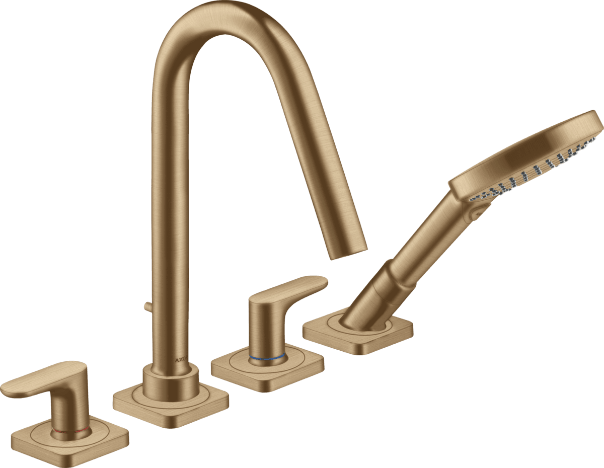 Зображення з  HANSGROHE AXOR Citterio M 4-hole tile mounted bath mixer with lever handles and escutcheons #34454140 - Brushed Bronze