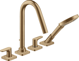 Bild von HANSGROHE AXOR Citterio M 4-hole tile mounted bath mixer with lever handles and escutcheons Brushed Bronze 34454140