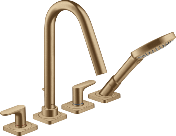 Bild von HANSGROHE AXOR Citterio M 4-hole tile mounted bath mixer with lever handles and escutcheons Brushed Bronze 34454140