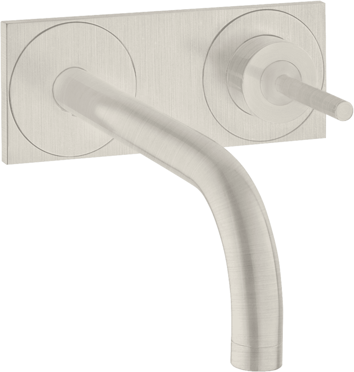 HANSGROHE AXOR Uno Einhebel-Waschtischmischer Unterputz für Wandmontage mit Auslauf 165 mm und Platte #38112800 - Edelstahl Optic