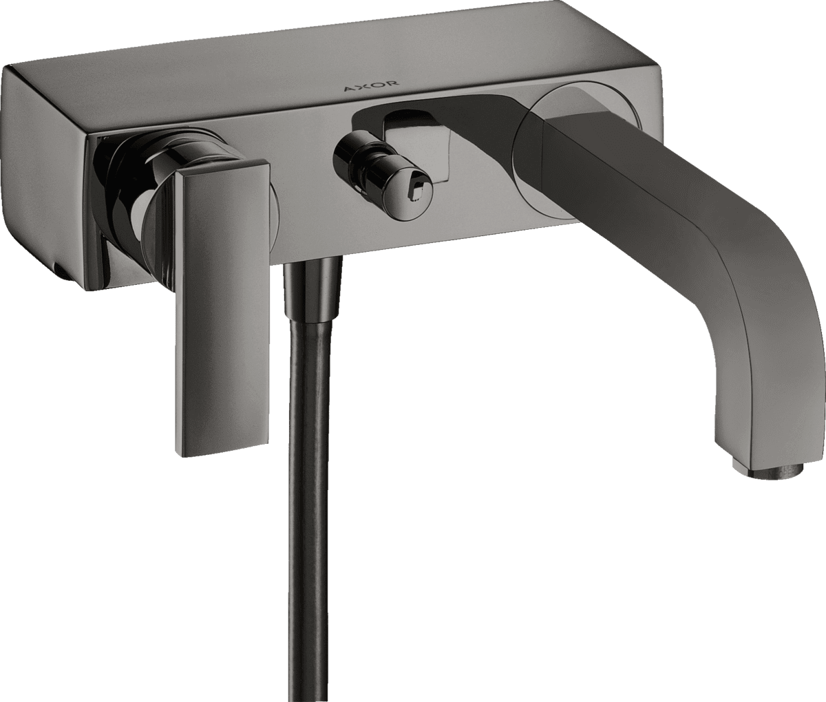 HANSGROHE AXOR Citterio Einhebel-Wannenmischer Aufputz mit Hebelgriff #39400330 - Polished Black Chrome