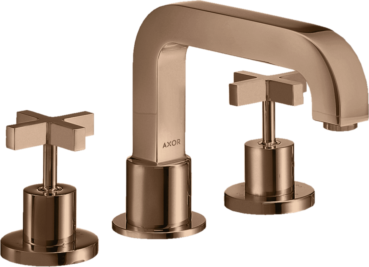 Picture of HANSGROHE AXOR Citterio 3-hole rim mounted bath mixer with cross handles #39436300 - Polished Red Gold