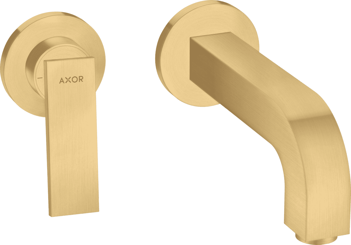 Зображення з  HANSGROHE AXOR Citterio Single lever basin mixer for concealed installation wall-mounted with lever handle, spout 220 mm and escutcheons #39121250 - Brushed Gold Optic