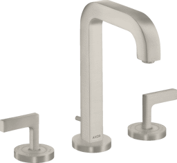 Bild von HANSGROHE AXOR Citterio 3-hole basin mixer 170 with spout 140 mm, lever handles, escutcheons and pop-up waste set Stainless Steel Optic 39135800