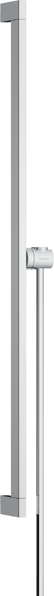 Зображення з  HANSGROHE Unica Shower bar E Puro 90 cm with easy slide hand shower holder and Isiflex shower hose 160 cm #24403000 - Chrome