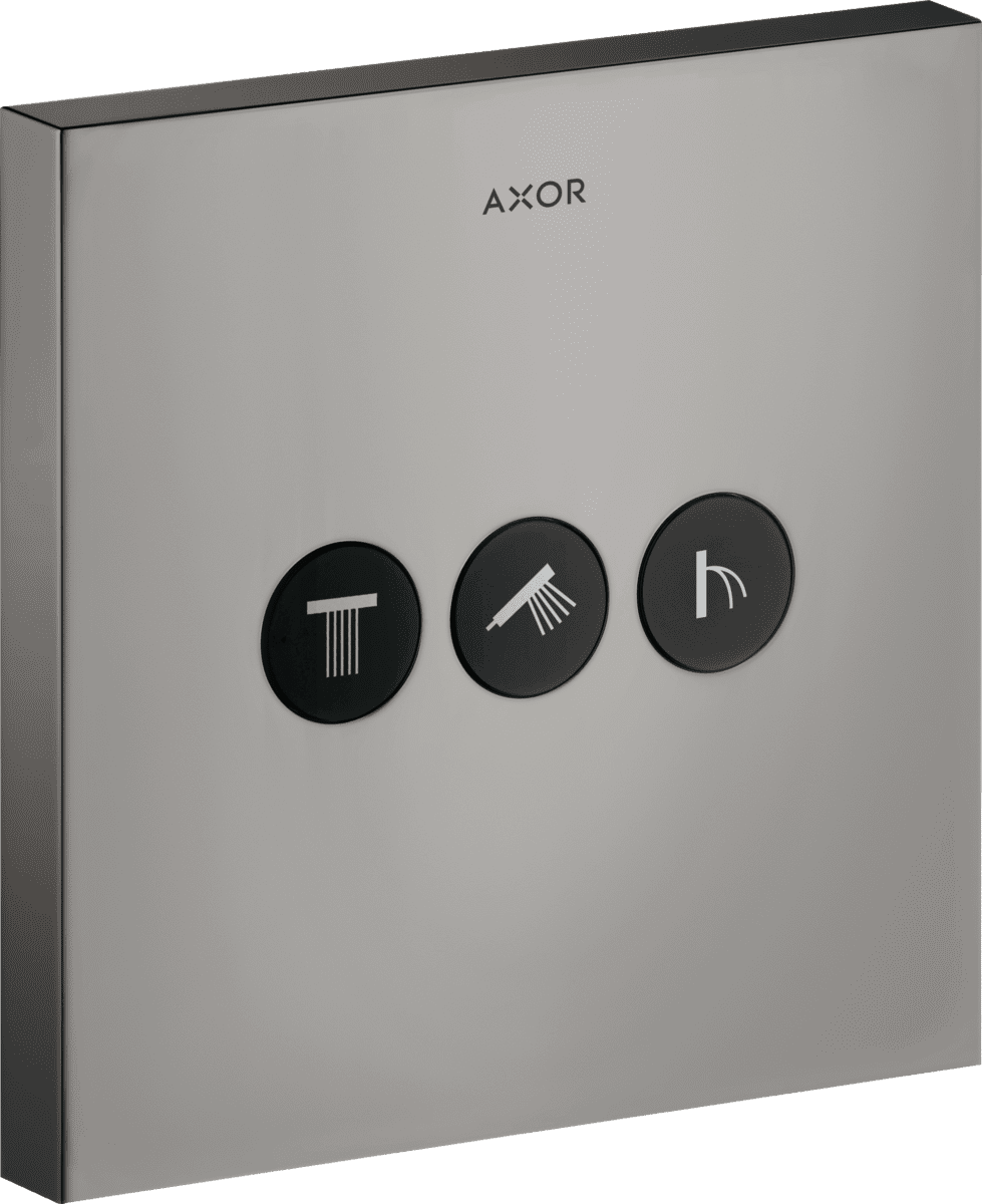HANSGROHE AXOR ShowerSelect Ventil Unterputz eckig für 3 Verbraucher #36717330 - Polished Black Chrome
