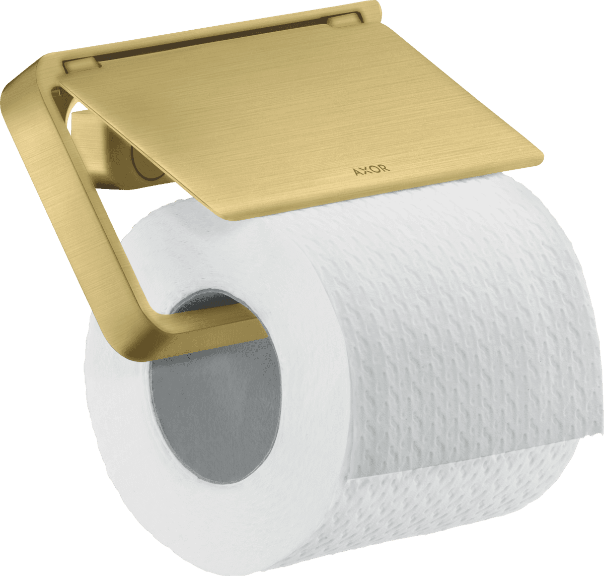 Obrázek HANSGROHE AXOR Univerzální držák na toaletní papír Softsquare s víkem #42836950 - kartáčovaná mosaz