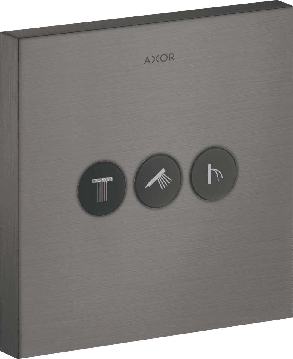 HANSGROHE AXOR ShowerSelect Valf ankastre montaj kare, 3 çıkış #36717340 - Mat Siyah Krom resmi