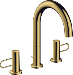 Bild von HANSGROHE AXOR Uno 3-hole basin mixer 160 with loop handles and pop-up waste set Polished Gold Optic 38054990