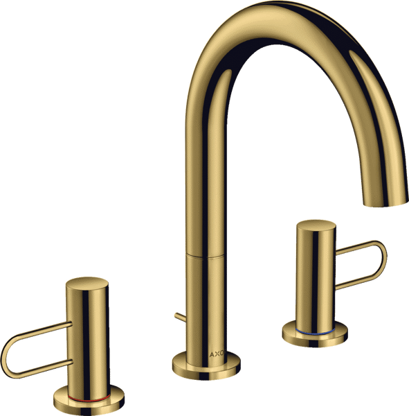 Bild von HANSGROHE AXOR Uno 3-hole basin mixer 160 with loop handles and pop-up waste set Polished Gold Optic 38054990