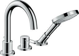 Bild von HANSGROHE AXOR Uno 3-hole rim mounted bath mixer with loop handle Brushed Gold Optic 38436250