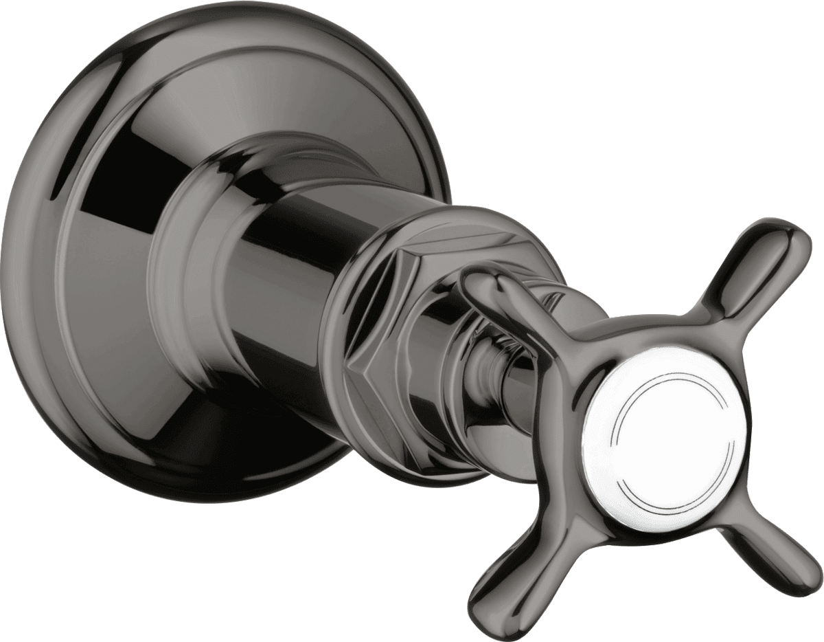 HANSGROHE AXOR Montreux Absperrventil Unterputz mit Kreuzgriff #16871330 - Polished Black Chrome