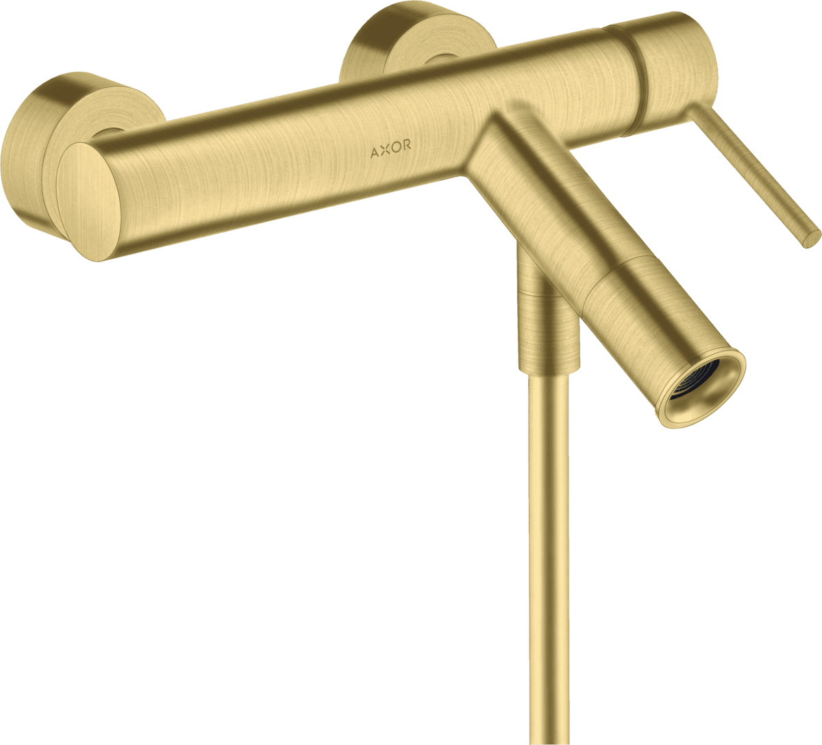 Зображення з  HANSGROHE AXOR Starck Single lever bath mixer for exposed installation with pin handle #10411950 - Brushed Brass