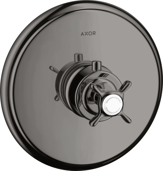 Bild von HANSGROHE AXOR Montreux Thermostat for concealed installation with cross handle Polished Black Chrome 16810330