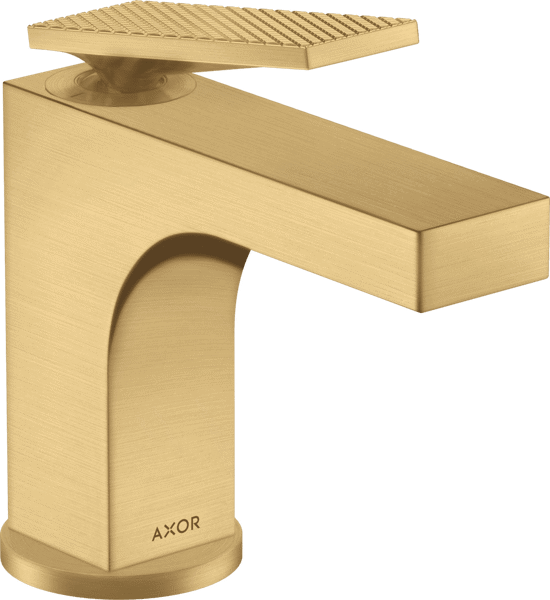 Bild von HANSGROHE AXOR Citterio Single lever basin mixer 90 with lever handle for hand washbasins with pop-up waste set - rhombic cut Brushed Gold Optic 39001250