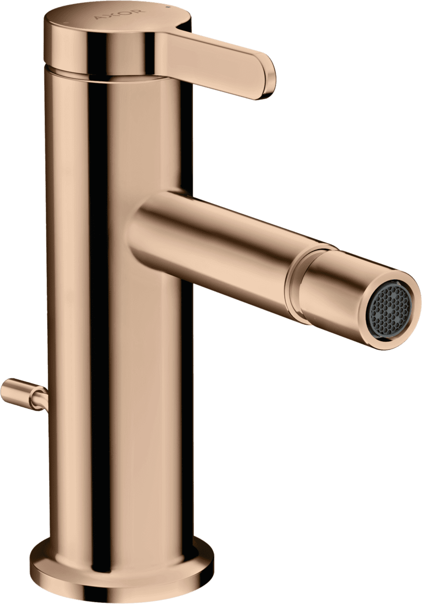 HANSGROHE AXOR One Einhebel-Bidetmischer mit Zugstangen-Ablaufgarnitur #48210300 - Polished Red Gold