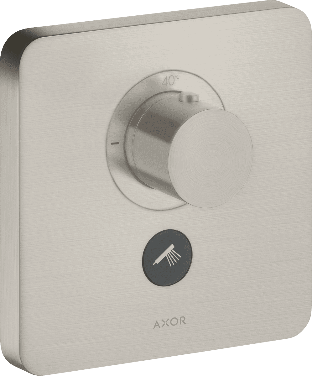 Picture of HANSGROHE AXOR ShowerSelect Thermostat HighFlow for concealed installation softsquare for 1 function and additional outlet #36706800 - Stainless Steel Optic