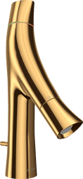 Bild von HANSGROHE AXOR Starck Organic 2-Griff Waschtischmischer 80 mit Zugstangen-Ablaufgarnitur #12010990 - Polished Gold Optic