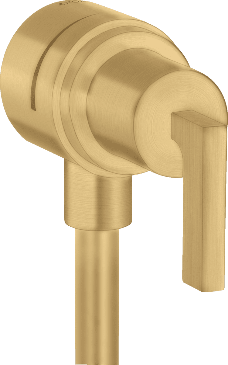 Picture of HANSGROHE AXOR Citterio Wall outlet stop with non return valve, shut-off valve and lever handle #39882250 - Brushed Gold Optic