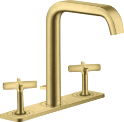 Bild von HANSGROHE AXOR Citterio E 3-Loch Waschtischarmatur 170 mit Platte und Zugstangen-Ablaufgarnitur #36116950 - Brushed Brass