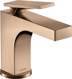 Bild von HANSGROHE AXOR Citterio Single lever basin mixer 90 with lever handle for hand washbasins with pop-up waste set - rhombic cut Polished Red Gold 39001300