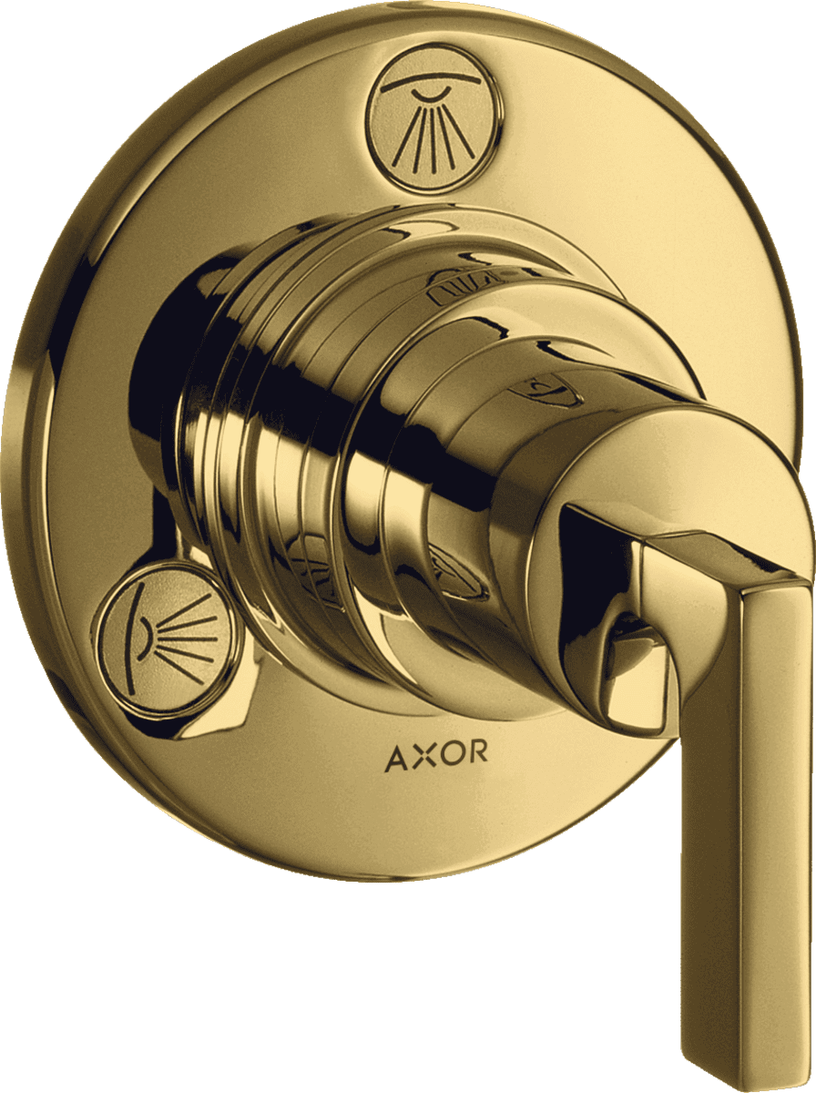 HANSGROHE AXOR Citterio Ab- und Umstellventil Trio/ Quattro Unterputz mit Hebelgriff #39920990 - Polished Gold Optic
