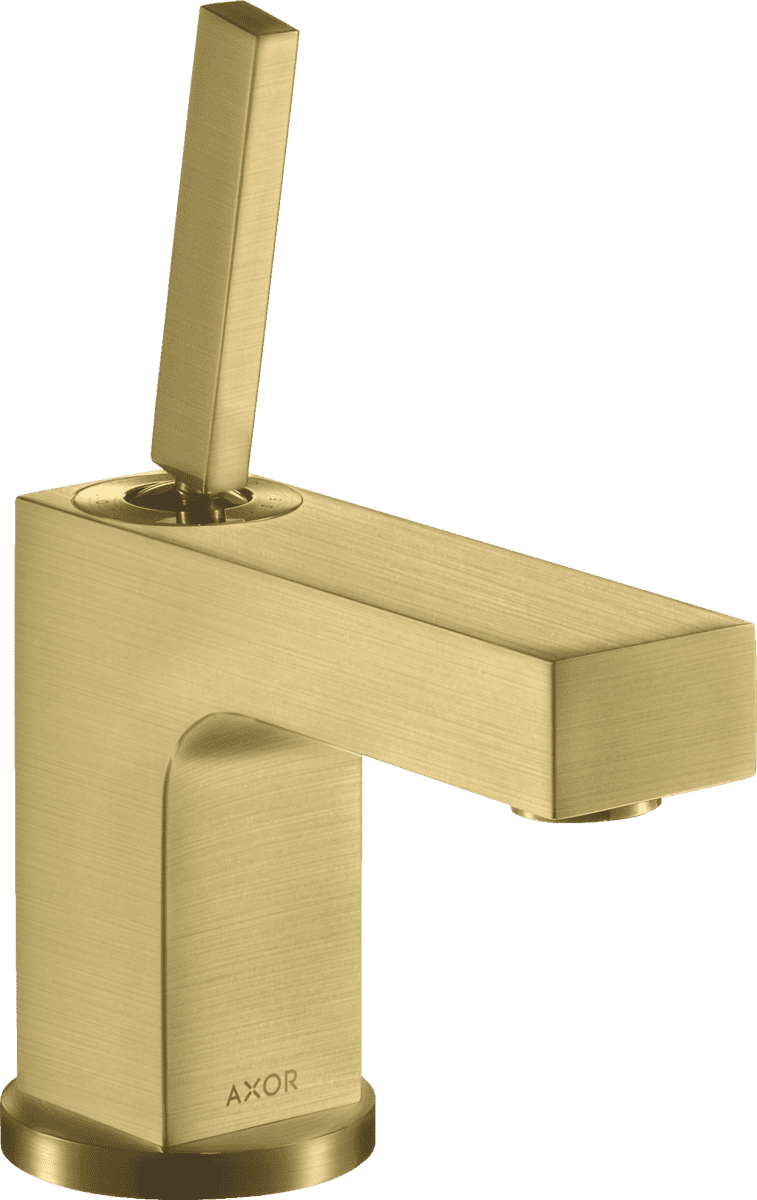 Зображення з  HANSGROHE AXOR Citterio Single lever basin mixer 80 with pin handle for hand wash basins with pop-up waste set #39015950 - Brushed Brass