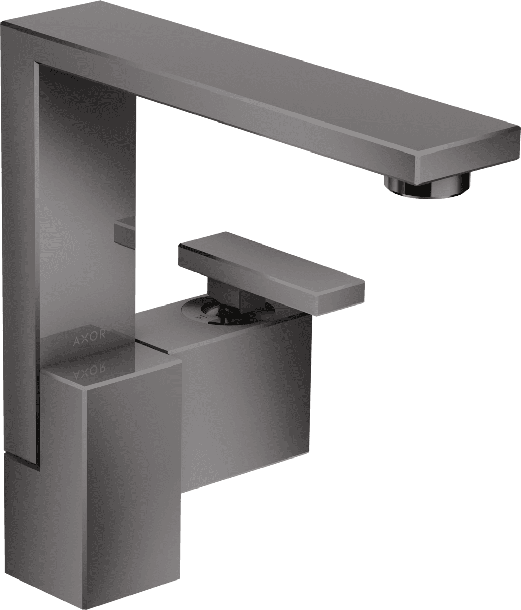 HANSGROHE AXOR Edge Einhebel-Waschtischmischer 190 mit Push-Open Ablaufgarnitur #46020330 - Polished Black Chrome