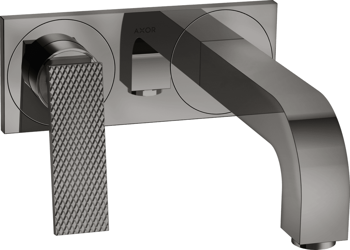 εικόνα του HANSGROHE AXOR Citterio Single lever basin mixer for concealed installation wall-mounted with lever handle, spout 220 mm and plate - rhombic cut #39171330 - Polished Black Chrome