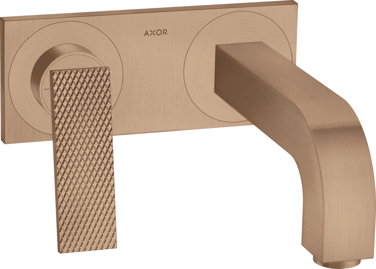 εικόνα του HANSGROHE AXOR Citterio Single lever basin mixer for concealed installation wall-mounted with lever handle, spout 220 mm and plate - rhombic cut #39171310 - Brushed Red Gold