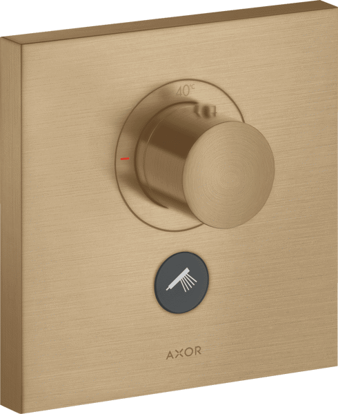 Bild von HANSGROHE AXOR ShowerSelect Thermostat HighFlow for concealed installation square for 1 function and additional outlet Brushed Bronze 36716140