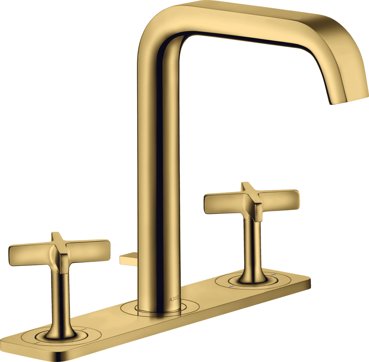 Зображення з  HANSGROHE AXOR Citterio E 3-hole basin mixer 170 with plate and pop-up waste set #36116990 - Polished Gold Optic
