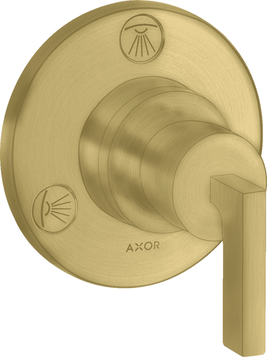 Зображення з  HANSGROHE AXOR Citterio Shut-off/ diverter valve Trio/ Quattro for concealed installation with lever handle #39920950 - Brushed Brass