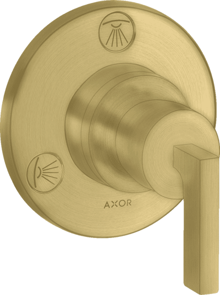 Bild von HANSGROHE AXOR Citterio Shut-off/ diverter valve Trio/ Quattro for concealed installation with lever handle Brushed Brass 39920950